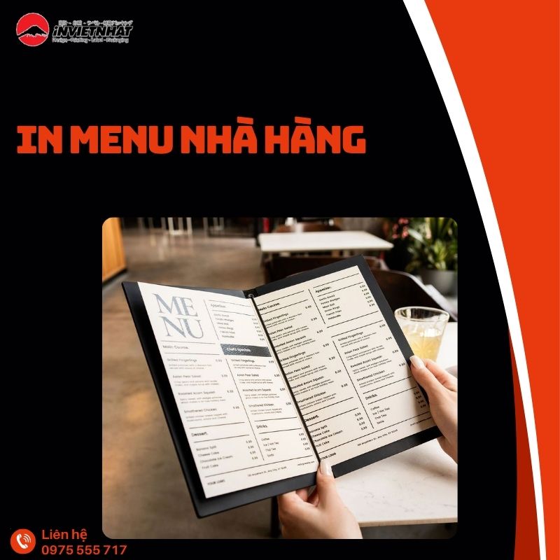 in menu nhà hàng