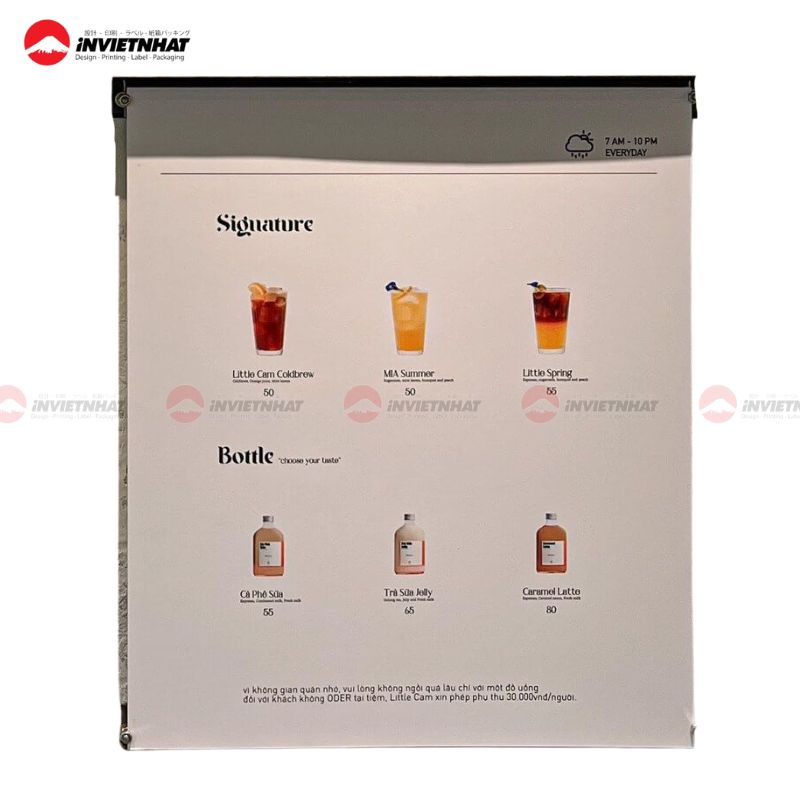 mẫu in menu quán cafe hiện đại