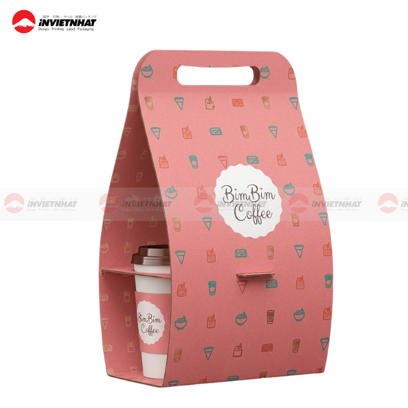 Túi giấy quai hột xoài đựng coffee