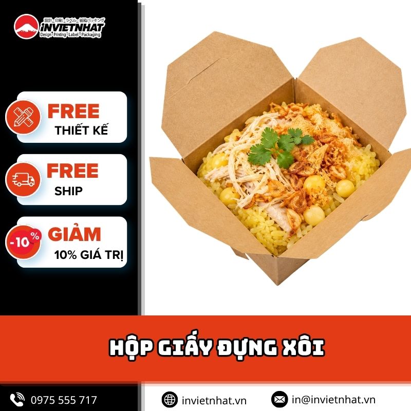 Mẫu in hộp giấy đựng xôi