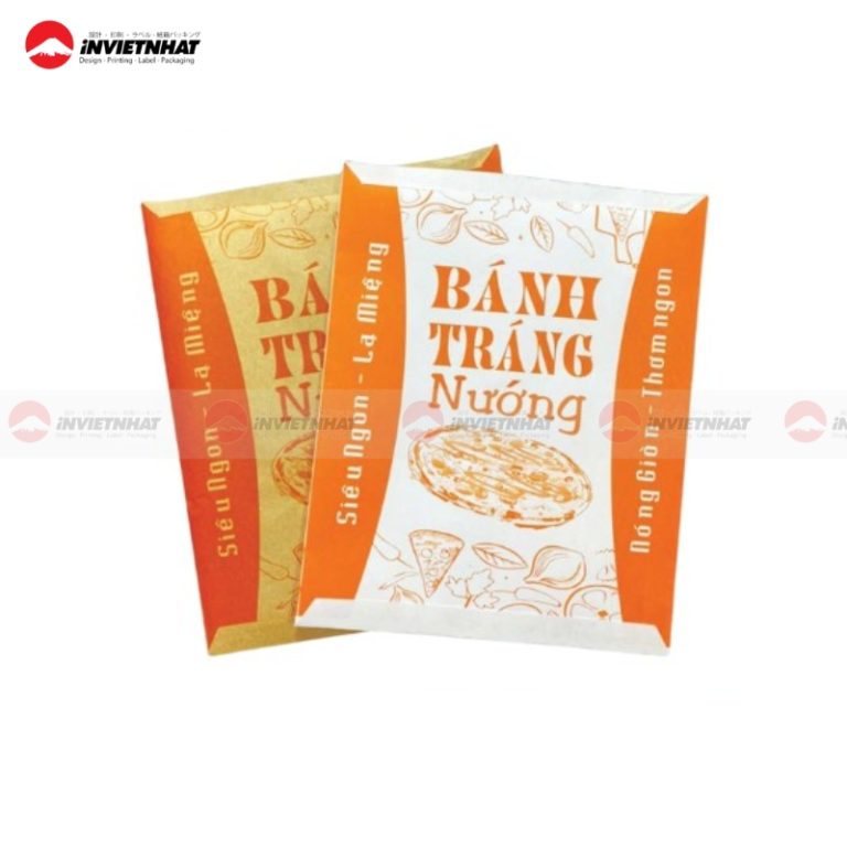 In túi giấy đựng bánh tráng nướng