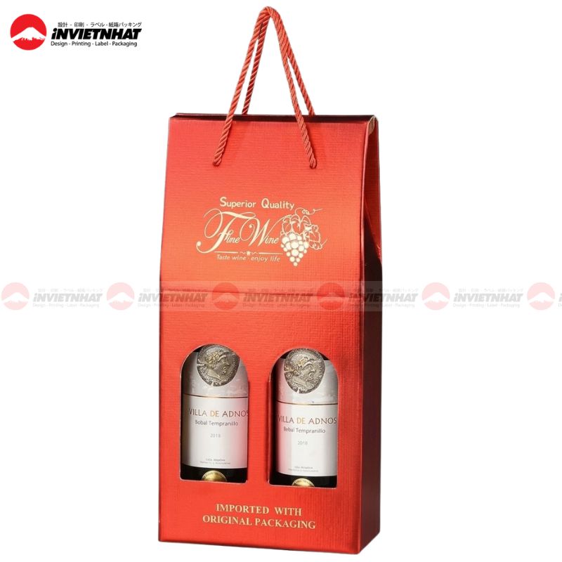In túi giấy đựng rượu 14 Túi giấy đựng 2 chai rượu