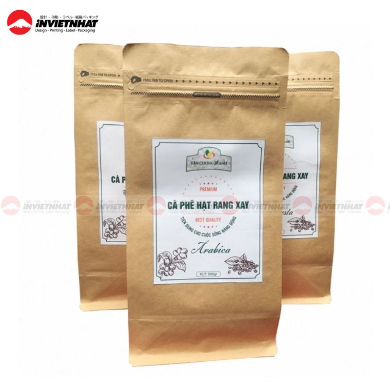 In túi giấy đựng cà phê 16 Túi giấy đựng cafe rang