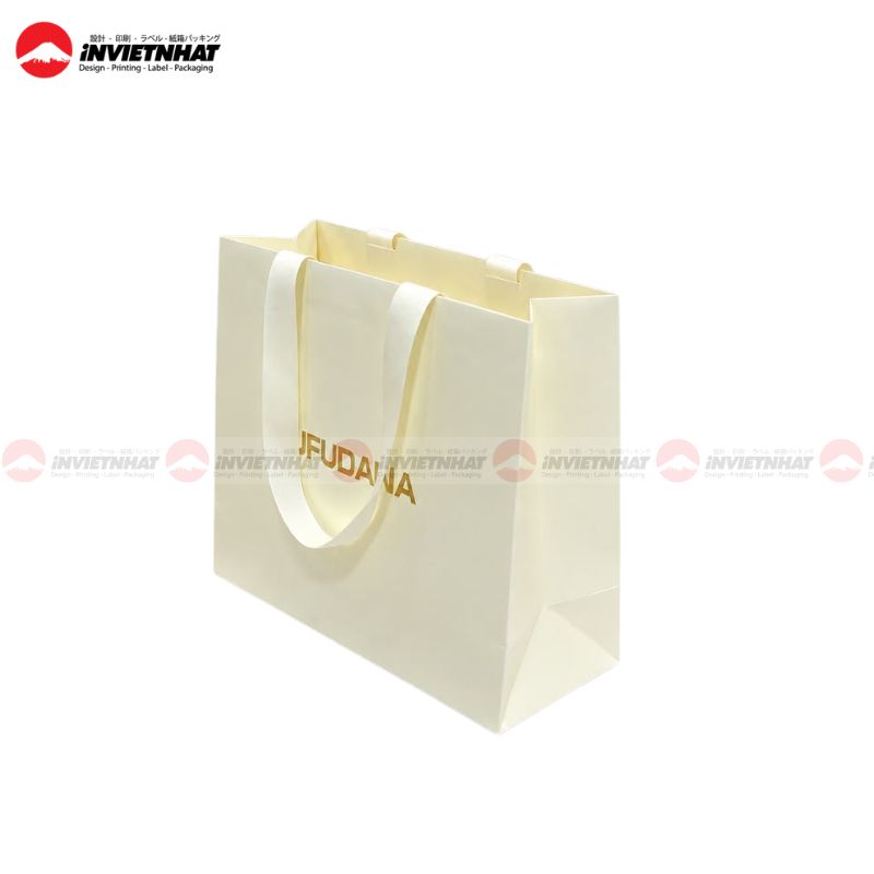 In túi giấy Ivory 10 Túi giấy ivory màu vàng kem