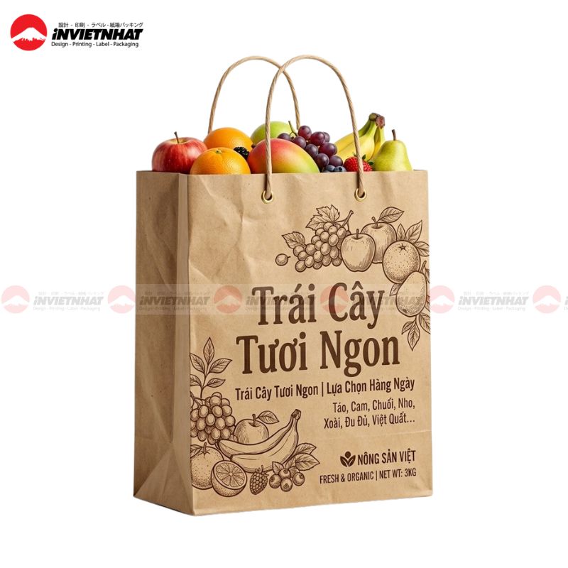 Túi giấy kraft đựng trái cây
