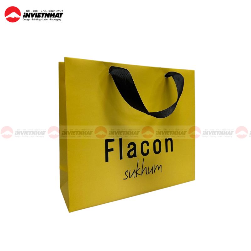 In túi giấy màu vàng 10 Túi giấy màu vàng Flacon