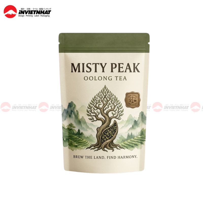 Túi zip giấy đựng trà oolong