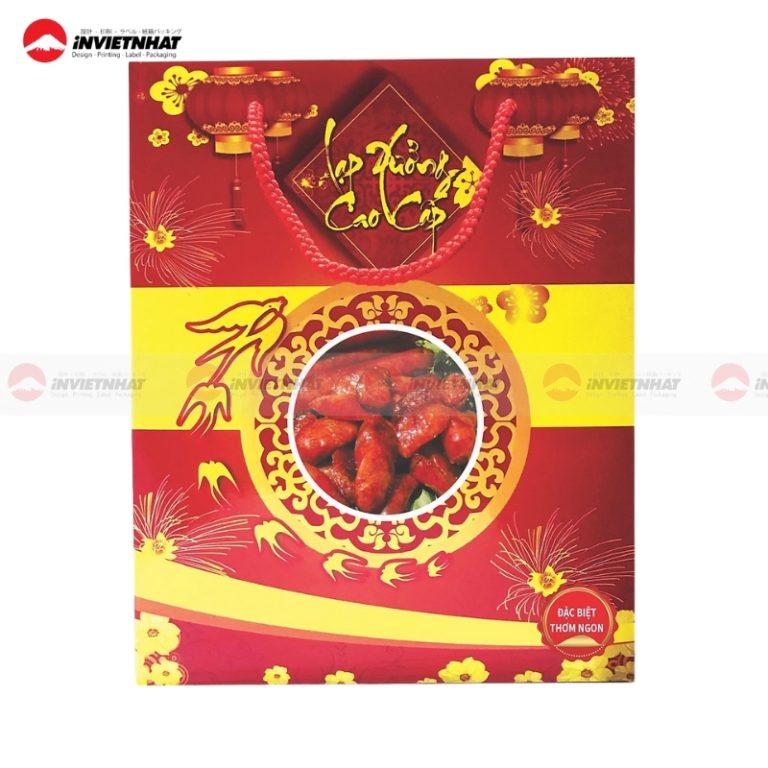 In hộp giấy đựng lạp xưởng