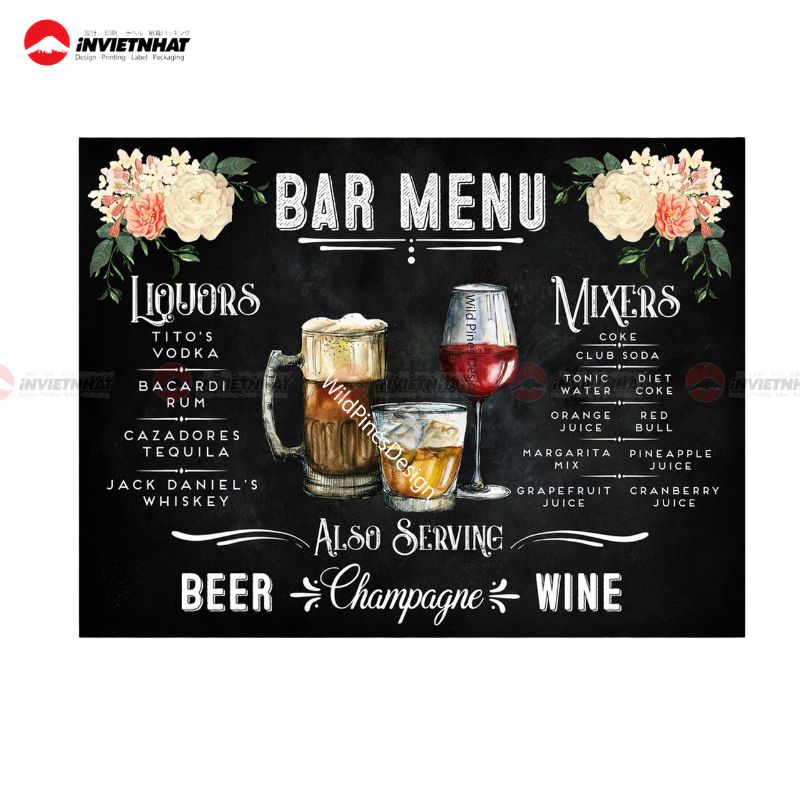 Mẫu in menu quán nhậu chất lượng, BẮT MẮT 2026 16 mẫu menu quán bar club