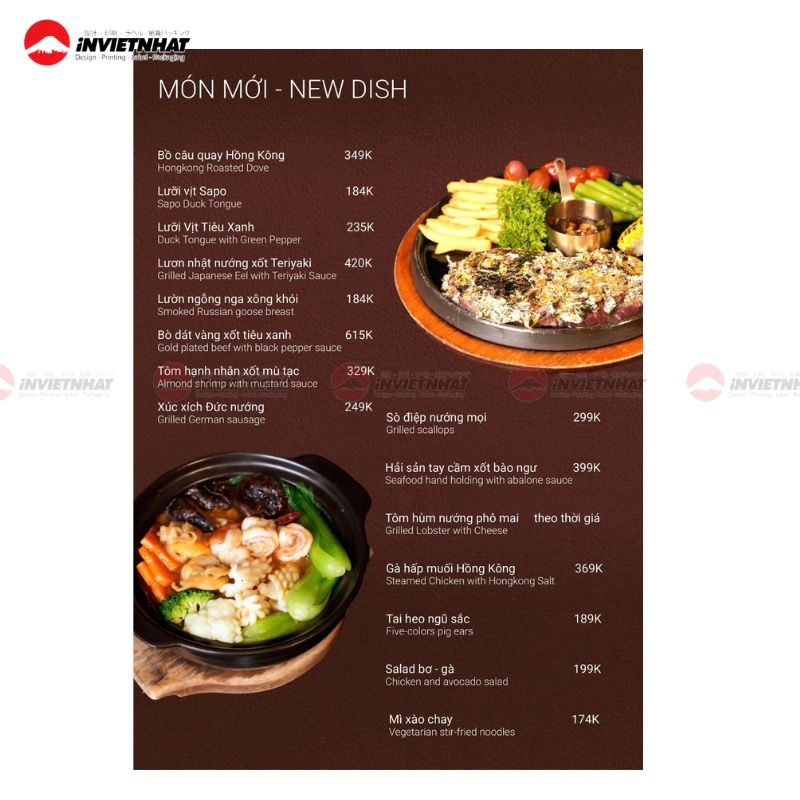 Mẫu in menu quán nhậu chất lượng, BẮT MẮT 2026 11 mẫu menu quán nhậu the wann
