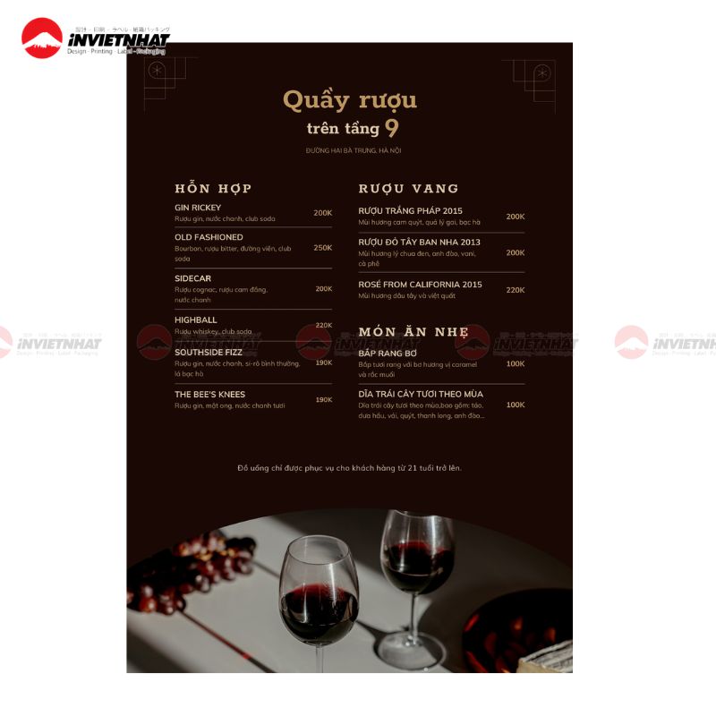 mẫu menu rượu