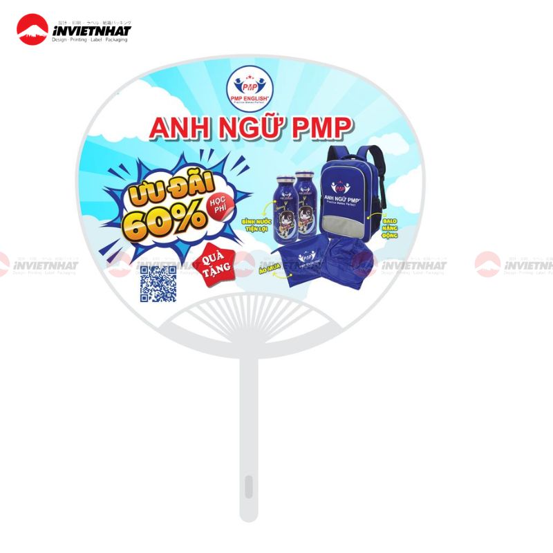 mẫu quạt cầm tay quảng cáo khoá học