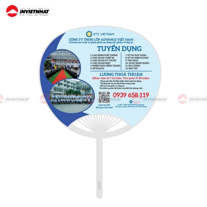 mẫu quạt cầm tay tuyển dụng nhân sự