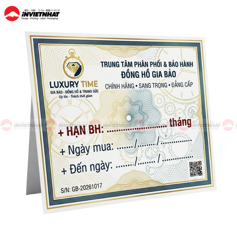 In tem bảo hành 19 Mẫu tem bảo hành đồng hồ Gia Bảo