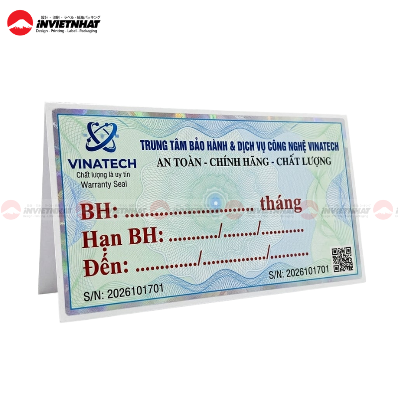 In tem bảo hành 21 Mẫu tem bảo hành Vinatech