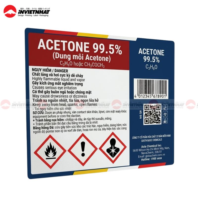 In nhãn hóa chất 27 Mẫu nhãn hóa chất Acetone