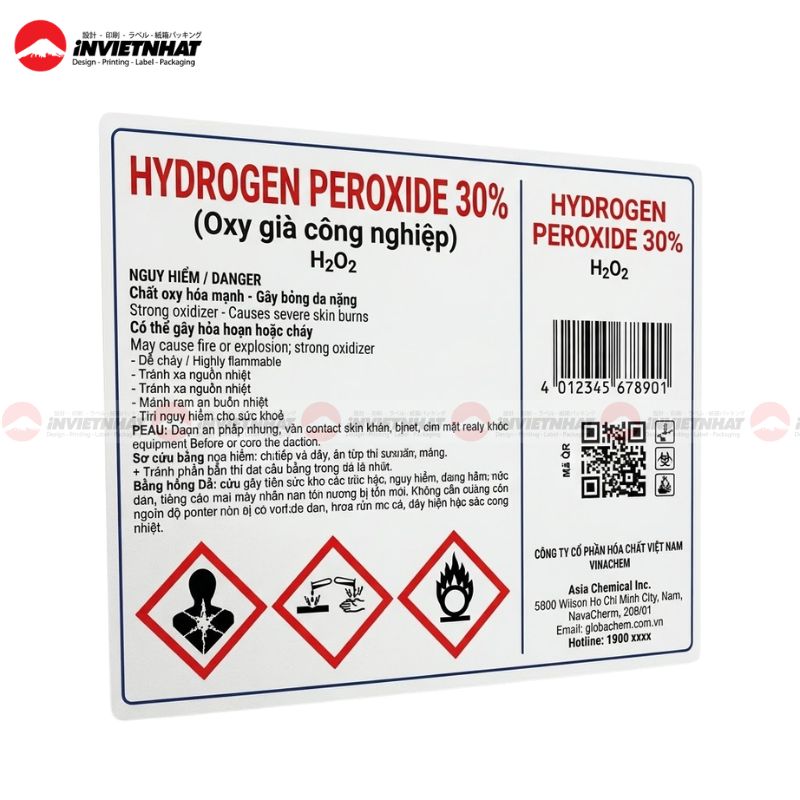 In nhãn hóa chất 24 Mẫu nhãn hóa chất Hydrogen