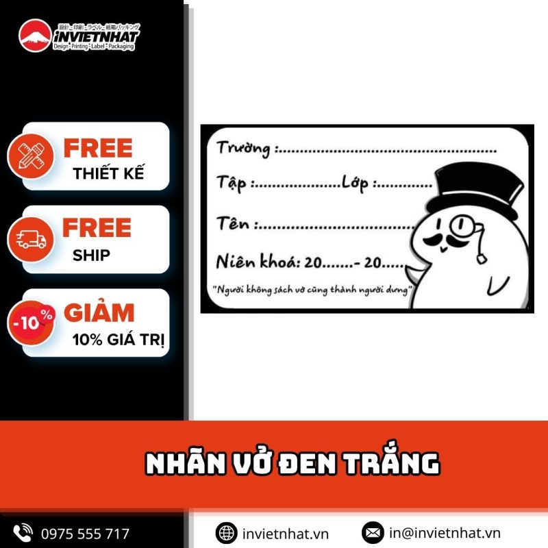 thumbnail nhãn vở đen trắng