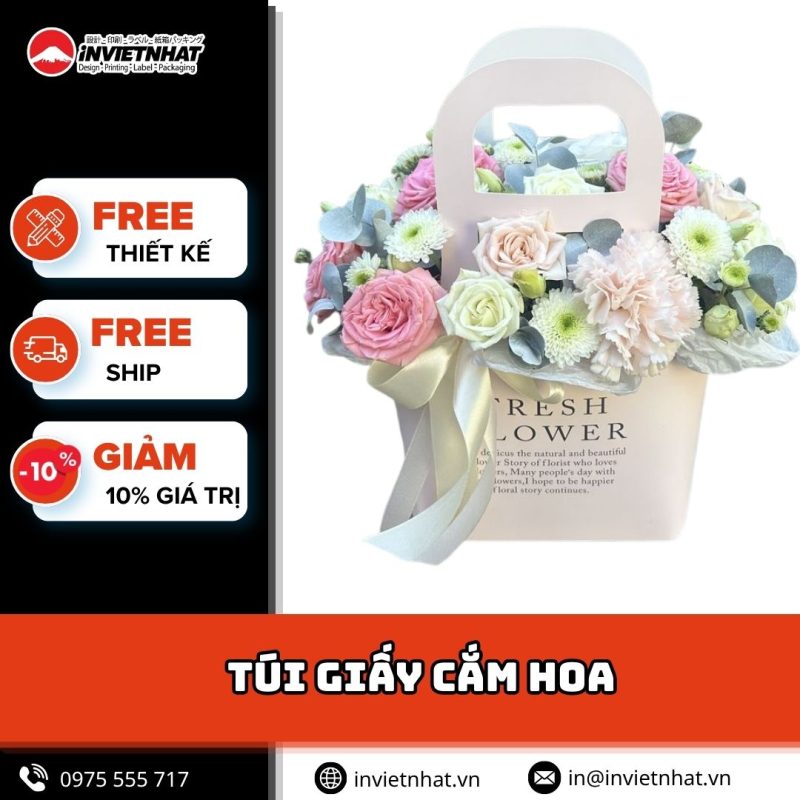thumbnail túi giấy cắm hoa