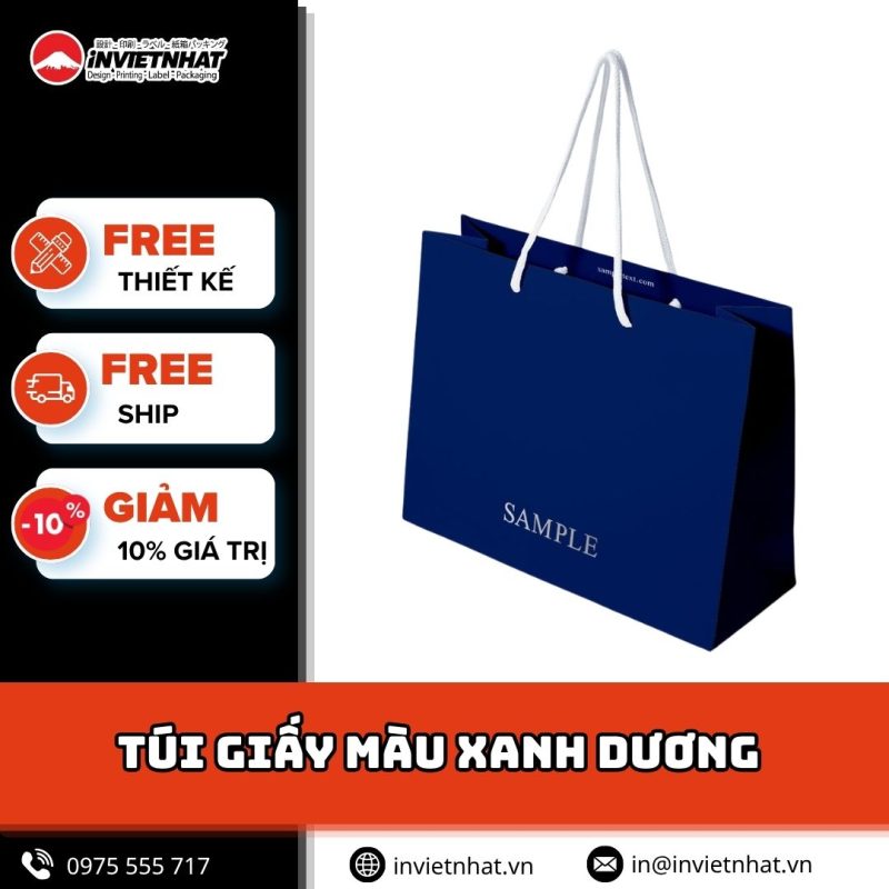thumbnail túi giấy màu xanh dương
