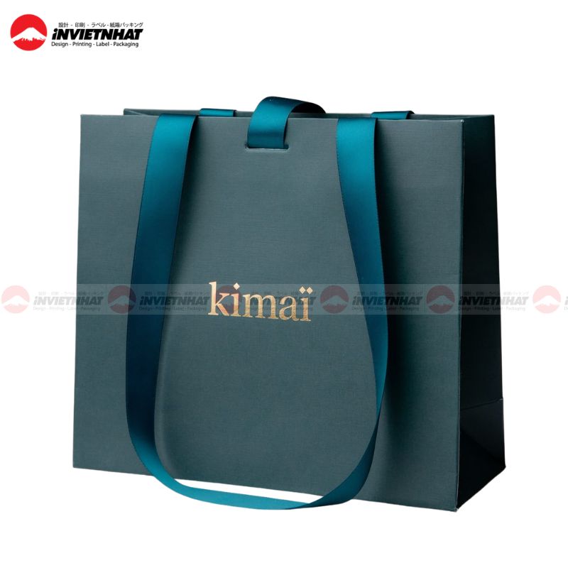 In túi giấy ép kim 12 túi giấy ép kim màu xanh cổ vịt