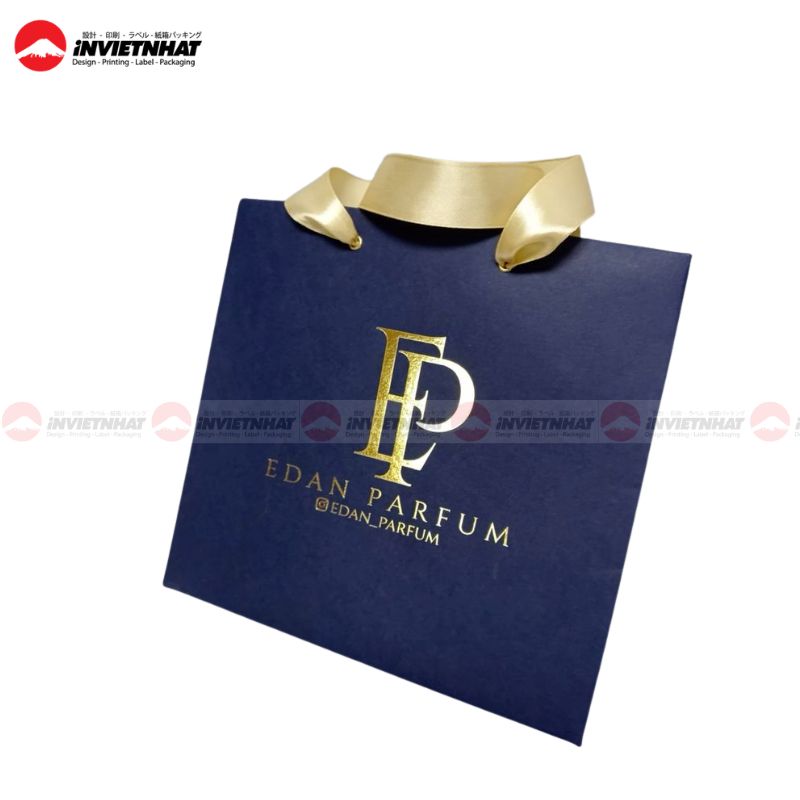 In túi giấy ép kim 13 túi giấy ép kim màu xanh dương