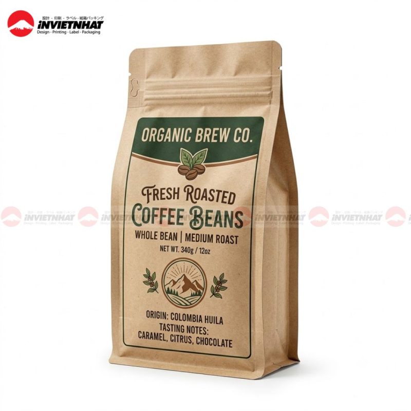 túi giấy ghép màng nhôm đựng cà phê
