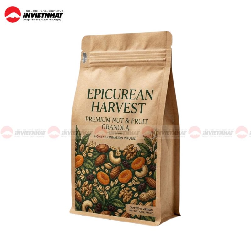 túi giấy ghép màng nhôm đựng granola