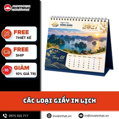Các loại giấy in lịch tại In Việt Nhật