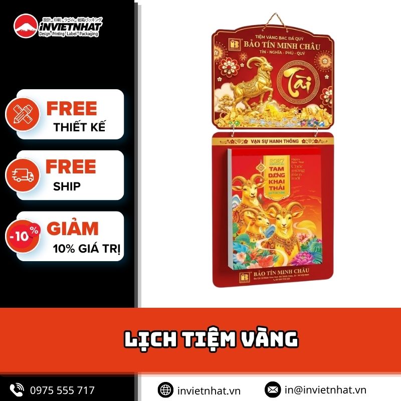In lịch tiệm vàng dịp tết
