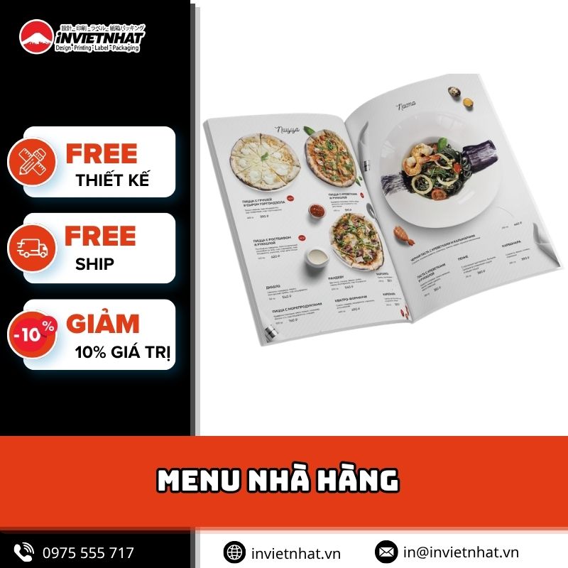 in menu nhà hàng