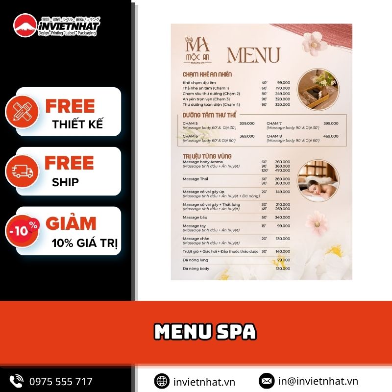 in menu spa
