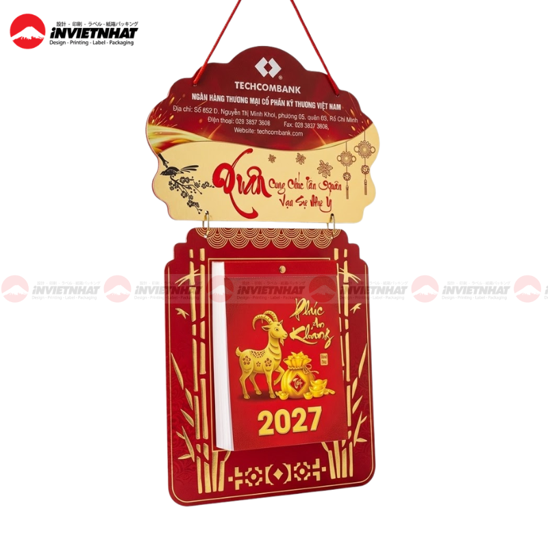 In lịch tết ngân hàng 18 lịch bloc ngân hàng Techcombank 2027