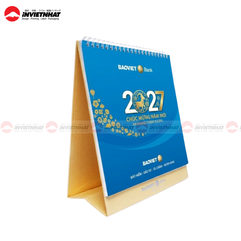 In lịch tết ngân hàng 27 lịch để bàn ngân hàng BaoVietBank 2027