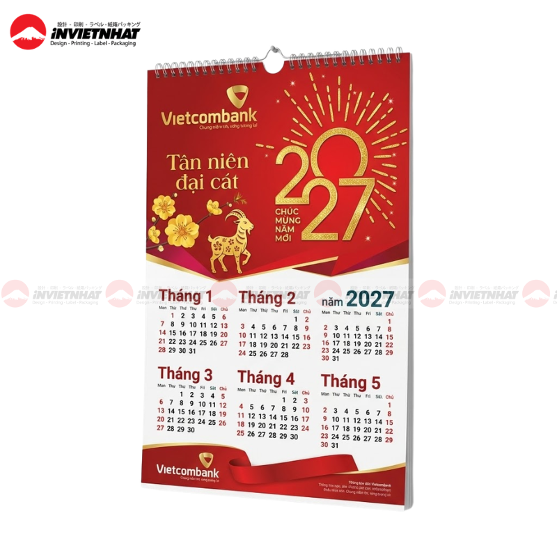 In lịch tết ngân hàng 22 lịch treo tường ngân hàng vietcombank 2027