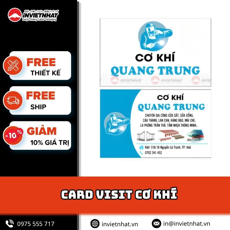 mẫu card visit cơ khí