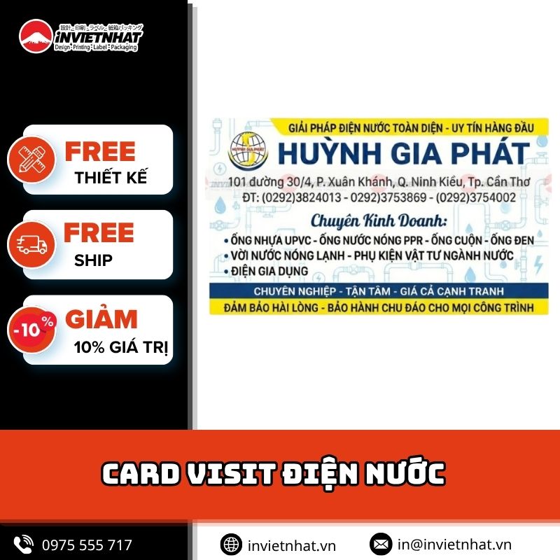 mẫu card visit điện nước