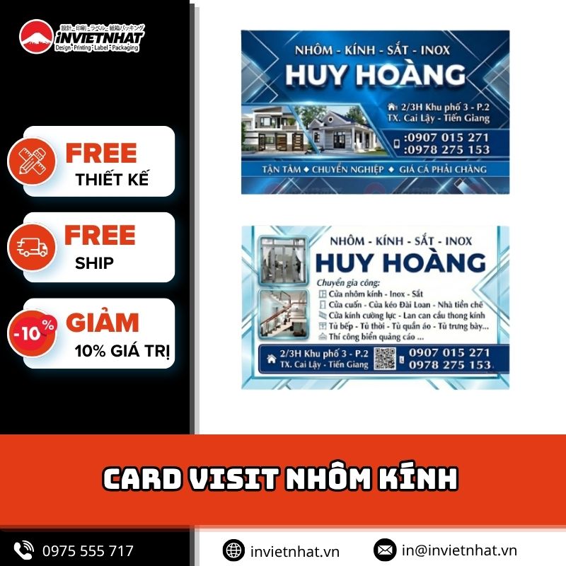 Card visit nhôm kính