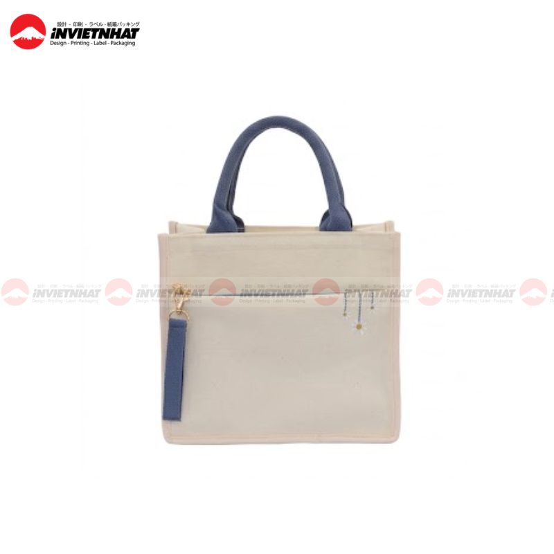 Túi vải in logo 22 mẫu túi vải canvas dạng hộp quai xanh dương